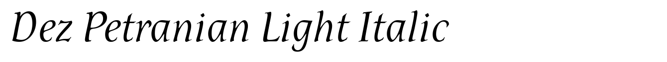 Dez Petranian Light Italic image